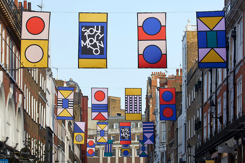 camille walala's corridor of colorful furniture reshapes london street