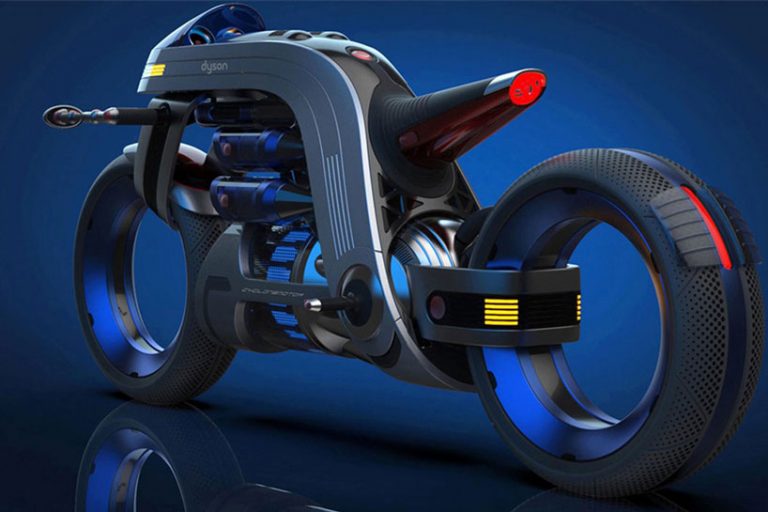 an electric motorcycle concept based on dyson's bladeless fans