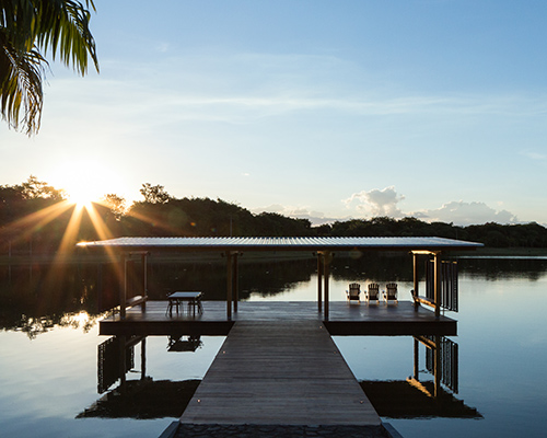 floating pavilion by BRRO arquitetos offers a place for reflection in são paulo