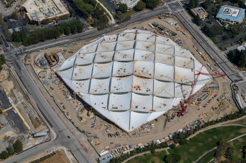 roof canopy of BIG + heatherwick's google hq campus revealed in new aerial pictures