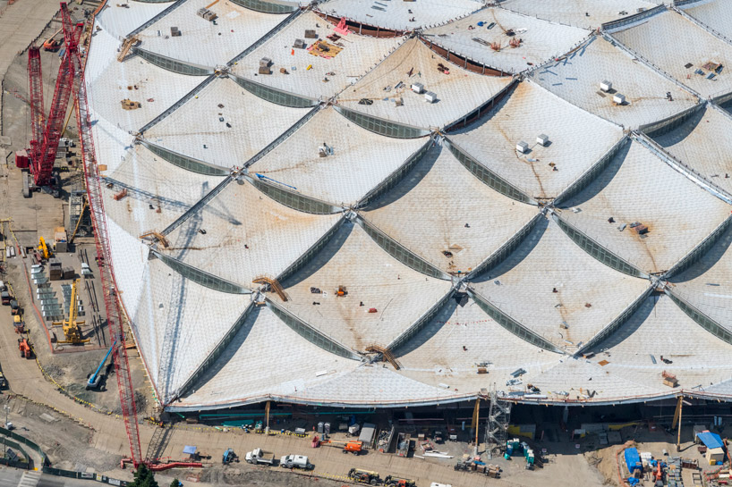 roof canopy of BIG + heatherwick's google hq campus revealed in new aerial pictures