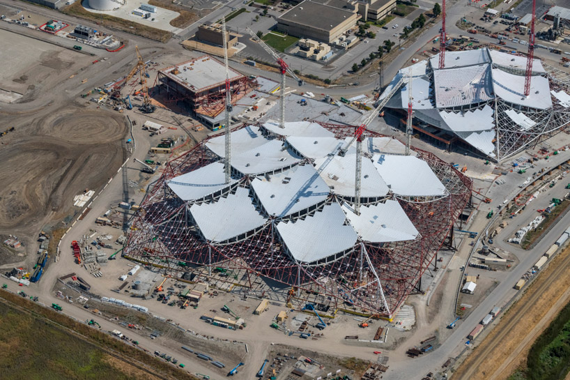 roof canopy of BIG + heatherwick's google hq campus revealed in new aerial pictures