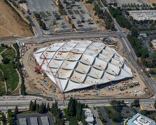 roof canopy of BIG + heatherwick's google HQ campus revealed in new aerial pictures
