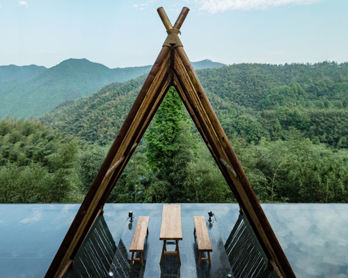 kooo architects rebuilds 'origin villa' hotel in rural china using bamboo, stone + charred wood