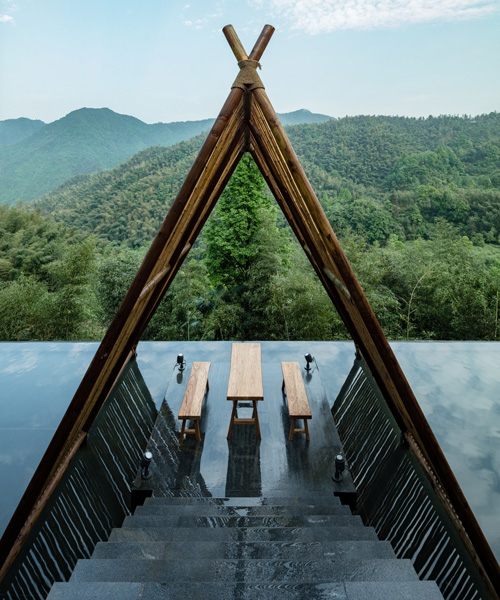 kooo architects rebuilds 'origin villa' hotel in rural china using bamboo, stone + charred wood