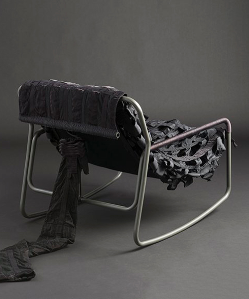 LAYER + RÆBURN recycle parachute material to create the canopy chair collection