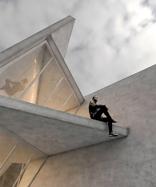 MADO architects envisions oblique walls of concrete for sisangan villa in iran