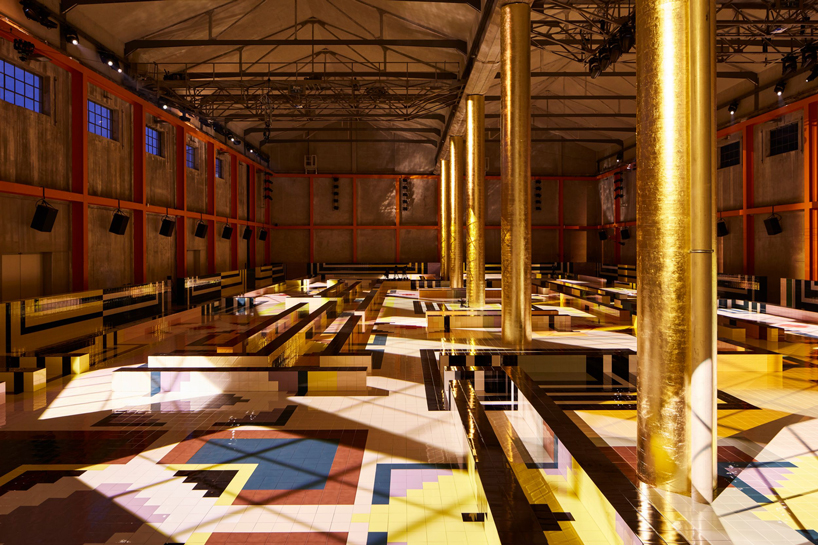 AMO creates geometric runway decked in ceramic tiles for prada's SS20 show