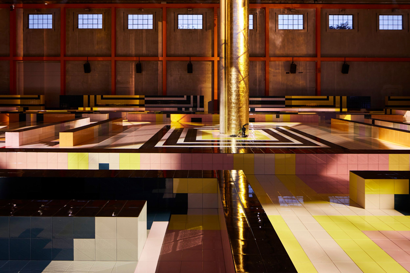 AMO creates geometric runway decked in ceramic tiles for prada's SS20 show
