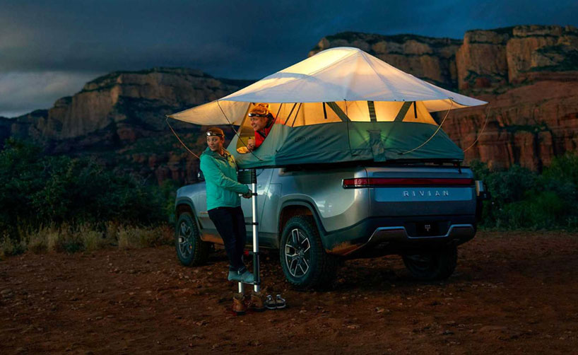 Rivian Adds Pull Out Kitchen Option To Its Electric Pickup Truck Camper