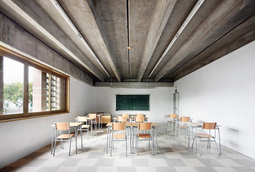 SMS arquitectos wraps high school extension with patterned façade in mallorca