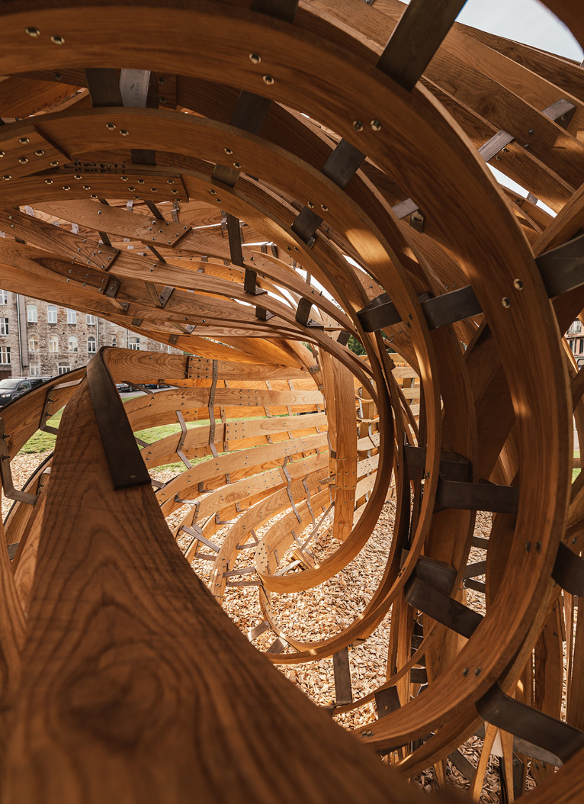 steam-bent timber pavilion presented at tallinn architecture biennale 2019