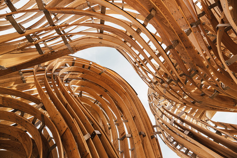steam-bent timber pavilion presented at tallinn architecture biennale 2019