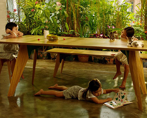 yen khe design crafts gosoï furniture collection in french solid oak at maison et objet