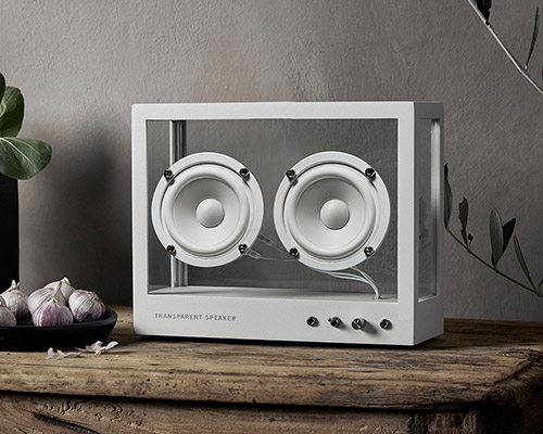 transparent sound creates see-through speakers with aluminum uniframe and tempered glass