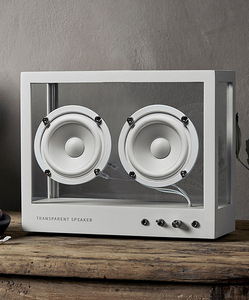 transparent sound creates see-through speakers with aluminum uniframe and tempered glass