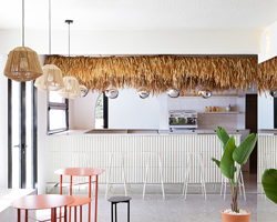 trtm architects converts warehouse into 'paradise club' on coast of alicante