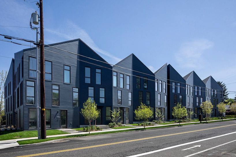 waechter architecture tops residential block in oregon with sculptural origami roof