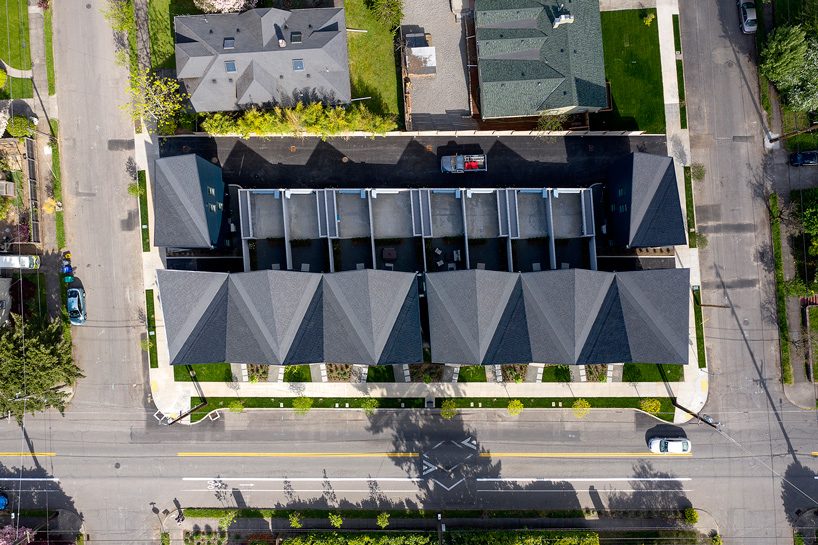 waechter architecture tops residential block in oregon with sculptural origami roof