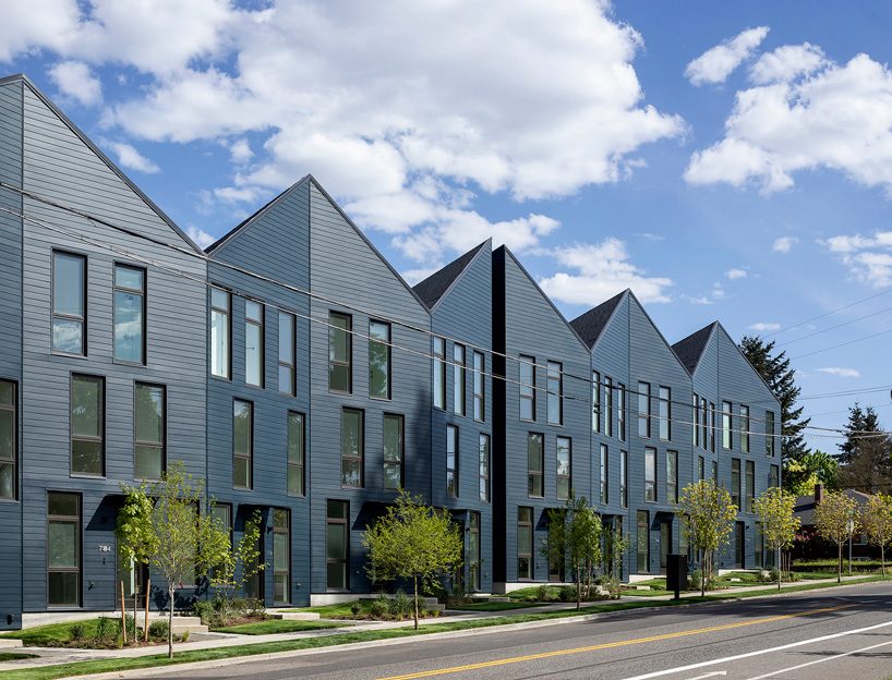 waechter architecture tops residential block in oregon with sculptural origami roof