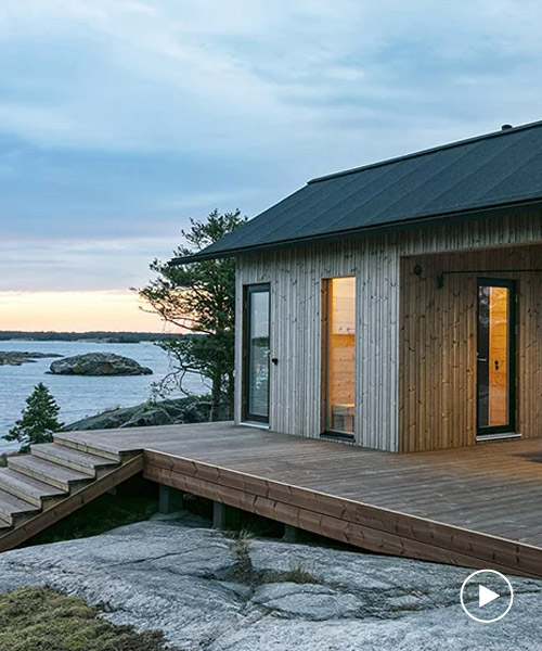project ö is a series of self-sufficient timber cabins on a finnish archipelago