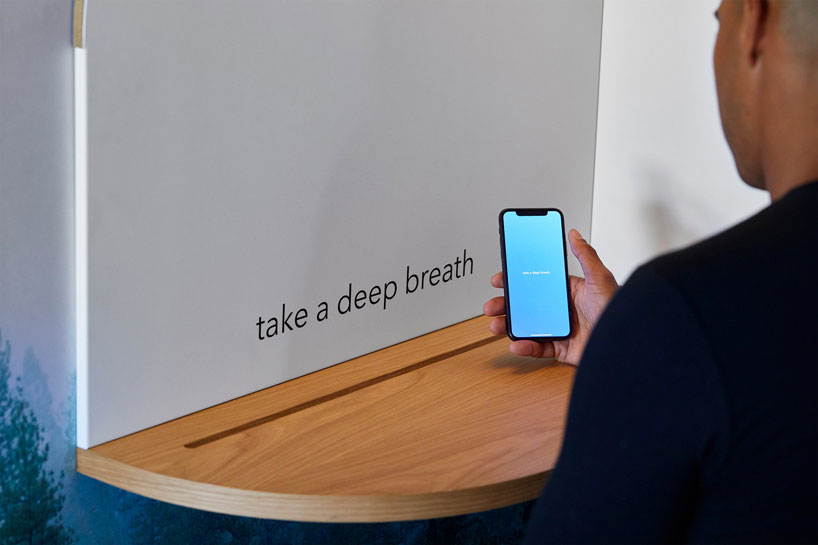 calm booth' is a silent meditation box made from 1,088 plastic bottles