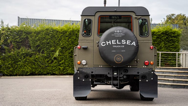 chelsea truck co. unveils 'muscular' adaptation of land rover defender 110