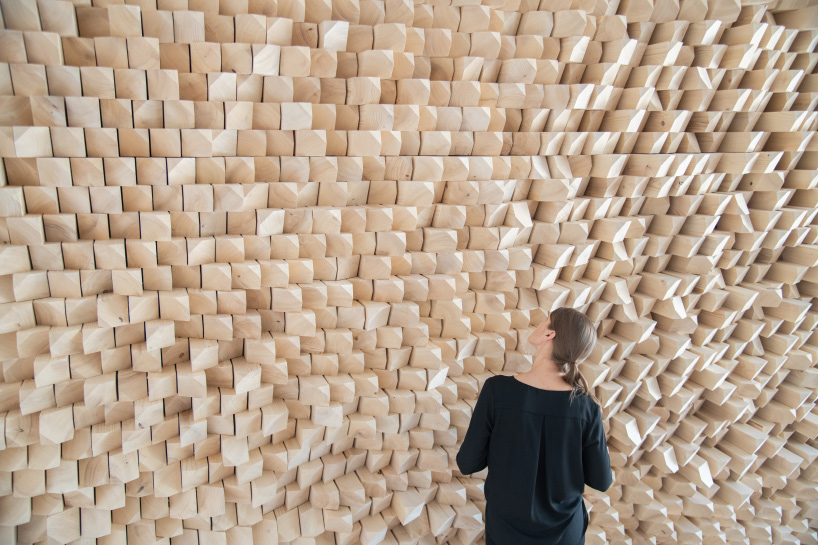 gramazio kohler improves a cafeteria's acoustic qualities with computationally designed walls