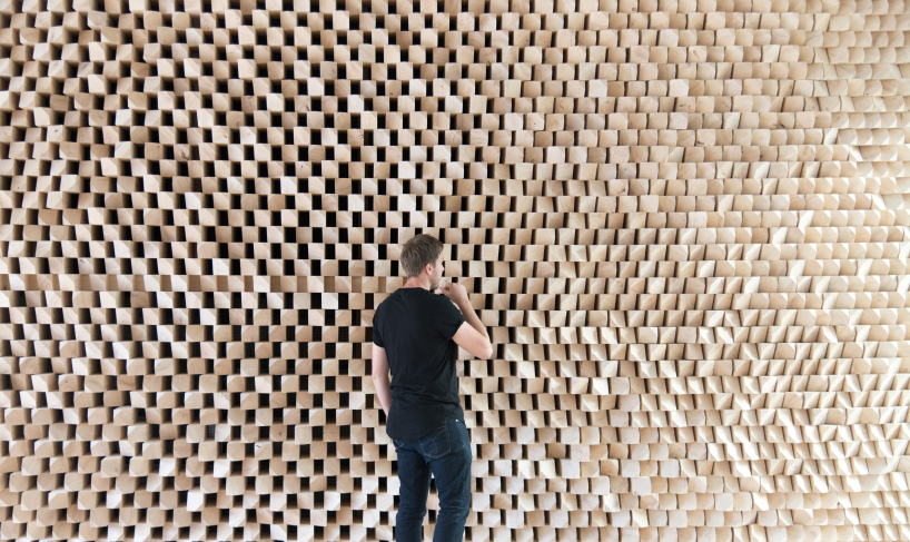 gramazio kohler improves a cafeteria's acoustic qualities with computationally designed walls
