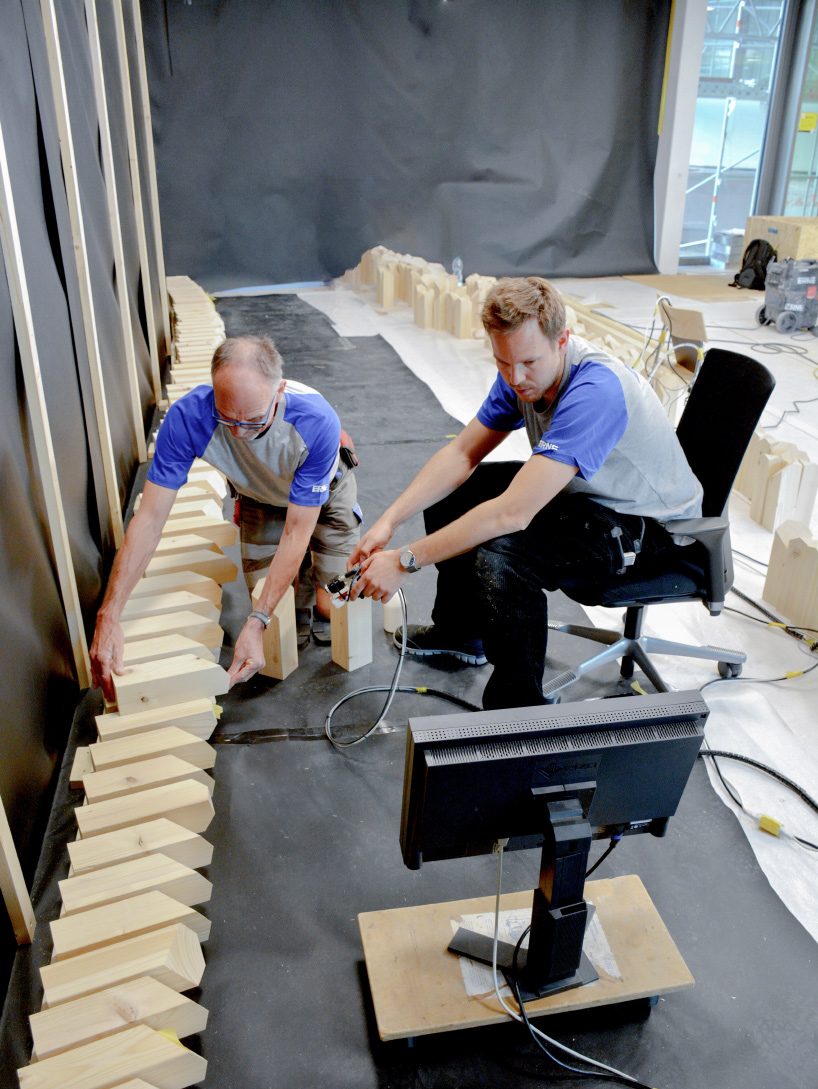gramazio kohler improves a cafeteria's acoustic qualities with computationally designed walls