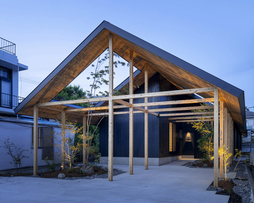 SN design architects builds house in kakegawa, japan, with a wooden frame and gable roof