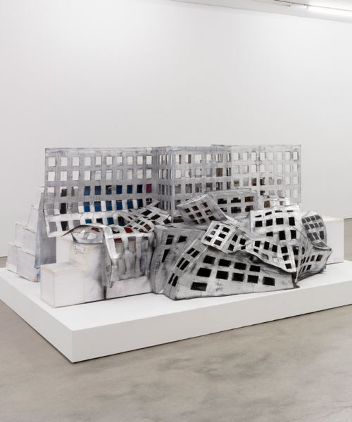kambel smith uses salvaged materials to recreate buildings by frank gehry and robert venturi