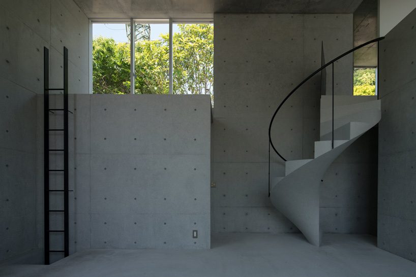 kazunori fujimoto architects completes house in ashiya, japan, with concrete spiral staircase