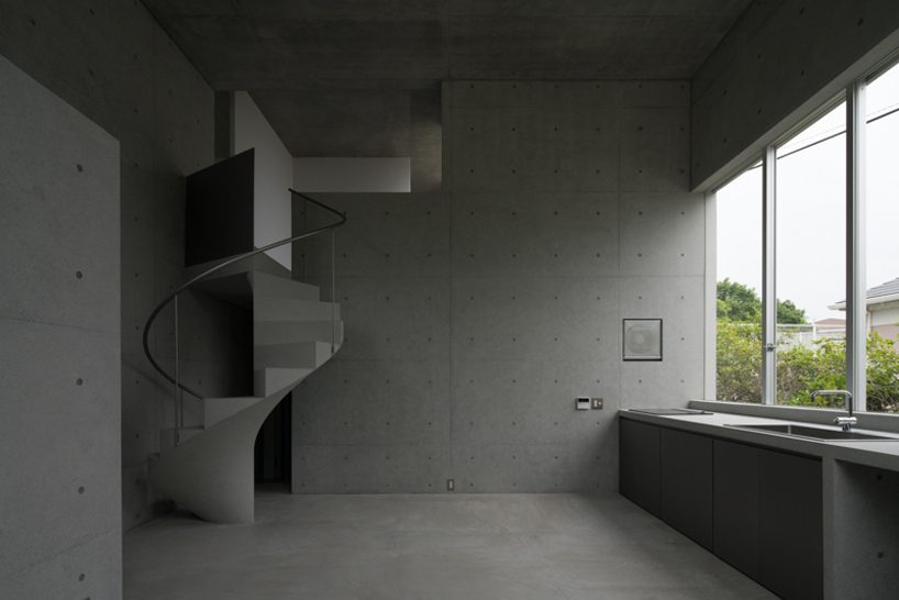 kazunori fujimoto architects completes house in ashiya, japan, with concrete spiral staircase