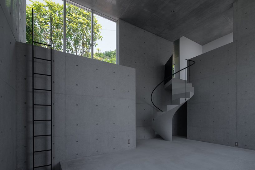 kazunori fujimoto architects completes house in ashiya, japan, with concrete spiral staircase