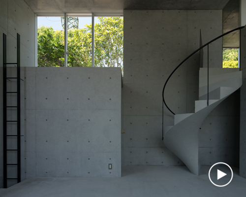 kazunori fujimoto architects completes house in ashiya, japan, with concrete spiral staircase