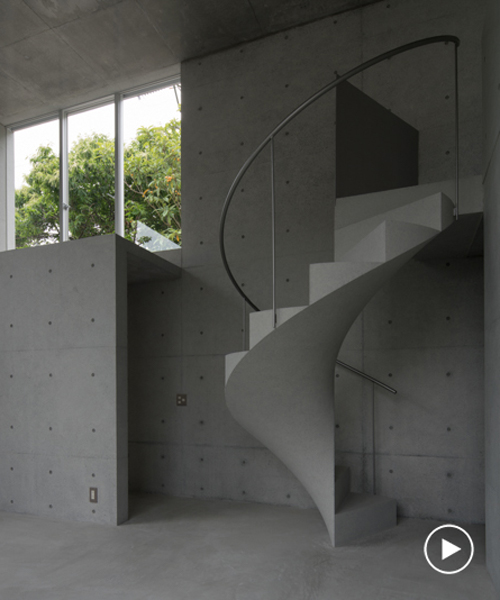 kazunori fujimoto architects completes house in ashiya, japan, with concrete spiral staircase