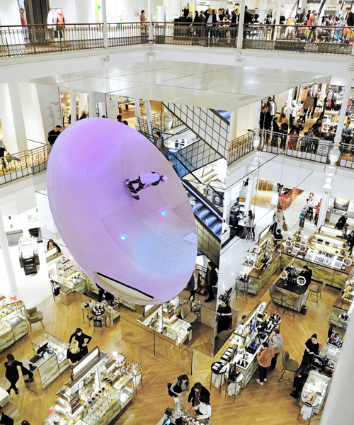 MANA and scott oster installed a mirrored skate ramp in the le bon marché store
