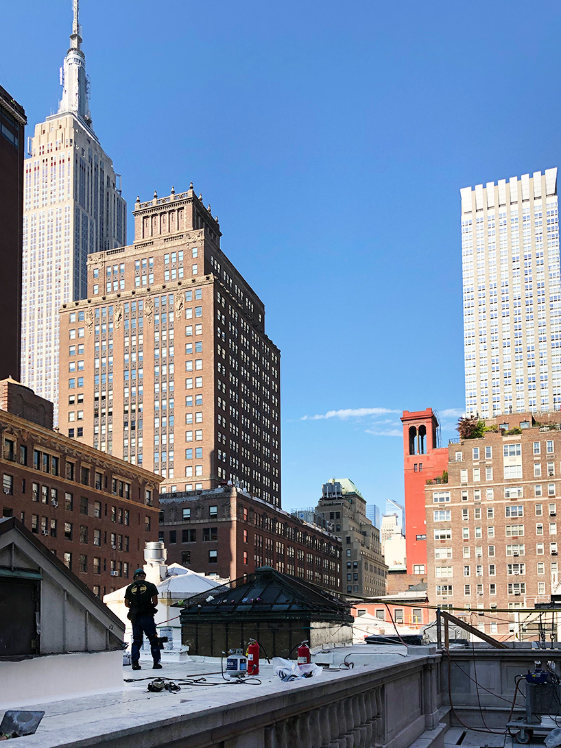 designboom scales the morgan library's scaffolded façade during monumental restoration