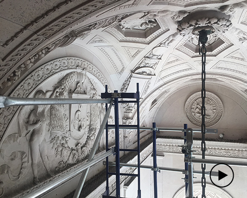 designboom scales the morgan library's scaffolded façade during monumental restoration