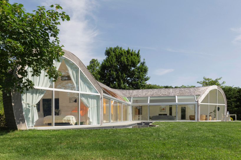 cocoon cottage in the hamptons filters sun through colored skylights