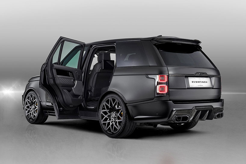 overfinch velocity range rover coated in crushed carbon fiber pieces