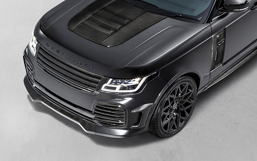 overfinch velocity range rover coated in crushed carbon fiber pieces