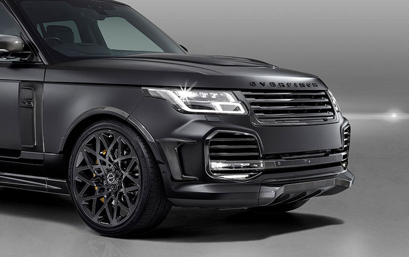 overfinch velocity range rover coated in crushed carbon fiber pieces