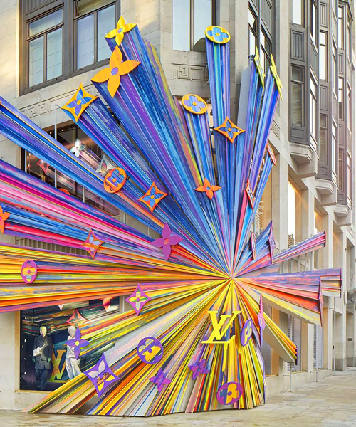 peter marino creates giant explosion of louis vuitton logos for london boutique 
