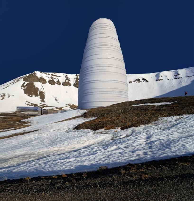 the arc by snøhetta is a visitor center for arctic preservation in svalbard