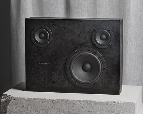 transparent sound releases colossal speaker forged from repurposed steel