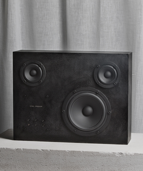 transparent sound releases colossal speaker forged from repurposed steel