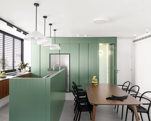 studioDO forms the BZ apartment as an olive-green weekend retreat in tel-aviv