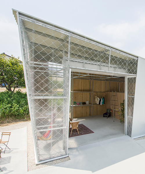 translucent polycarbonate and wire mesh structure fills japanese solarium with natural light